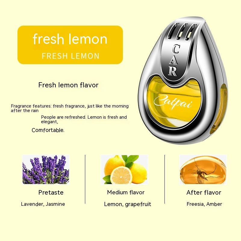 Car Vent Water Drop Shape Perfume Aromatherapy Yellow Fresh Lemon 1PC