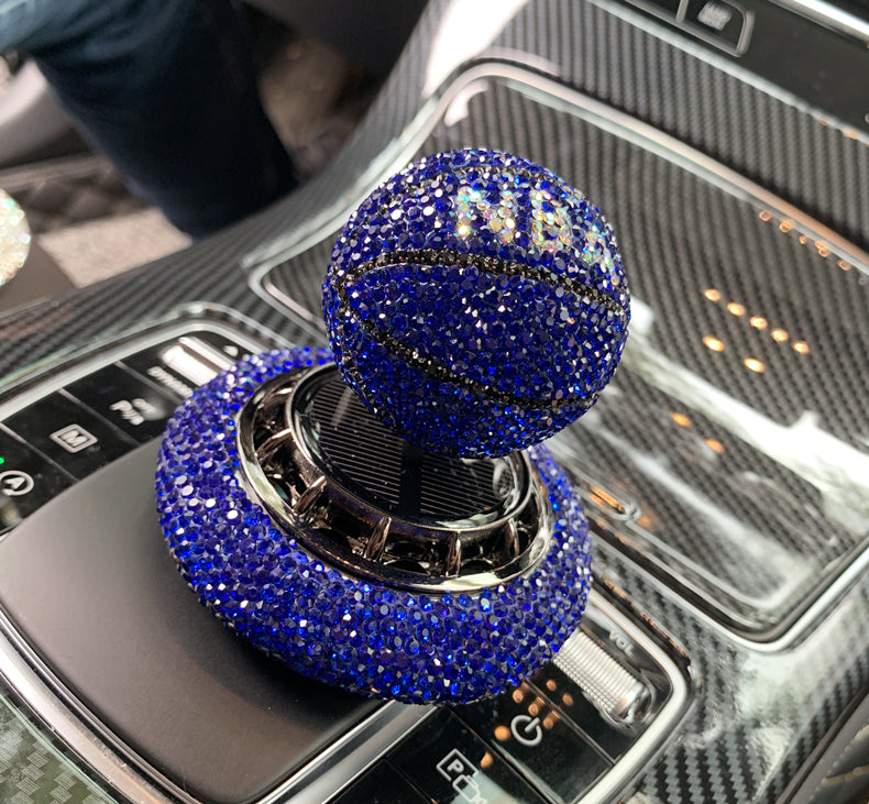 Solar Car Perfume Decoration Rotating Ball Ornament Blue