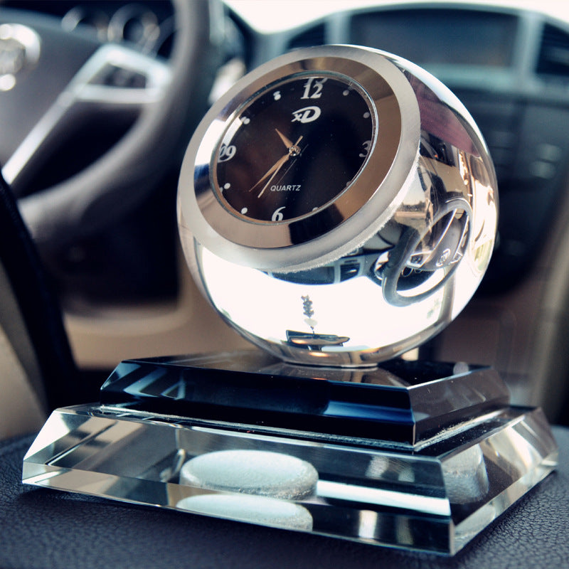 Car Perfume - Crystal Ball With Clock and Stand