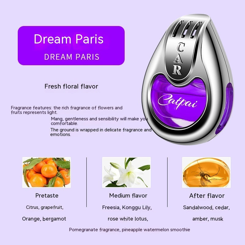 Car Vent Water Drop Shape Perfume Aromatherapy Purple Dream Paris 1PC