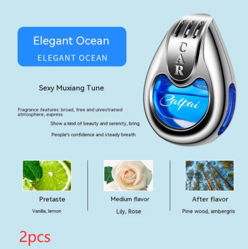 Car Vent Water Drop Shape Perfume Aromatherapy Blue Elegant Ocean 2PCS