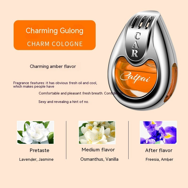 Car Vent Water Drop Shape Perfume Aromatherapy Dark Yellow Charm Gulong 1PC