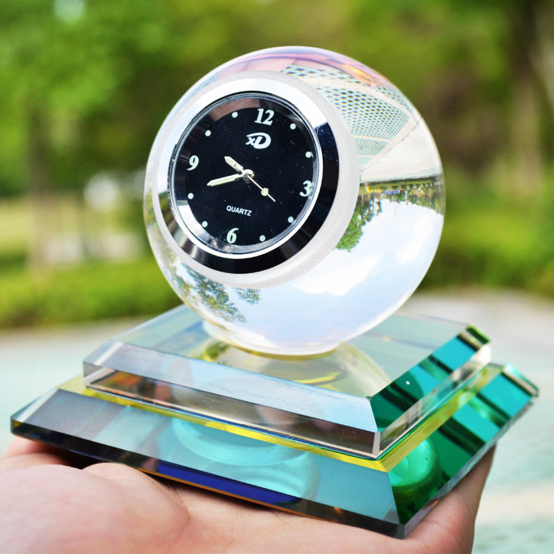 Car Perfume - Crystal Ball With Clock and Stand