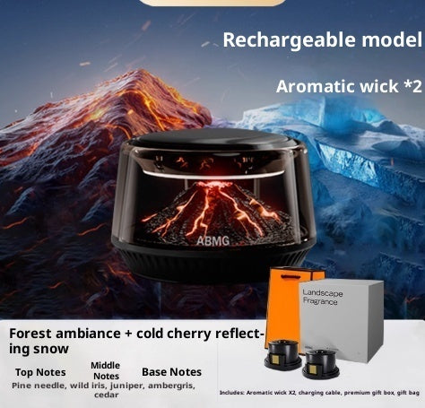 Car Aromatic Perfume Ornament - Volcano Iceberg View Forest and snow Rechargeable model