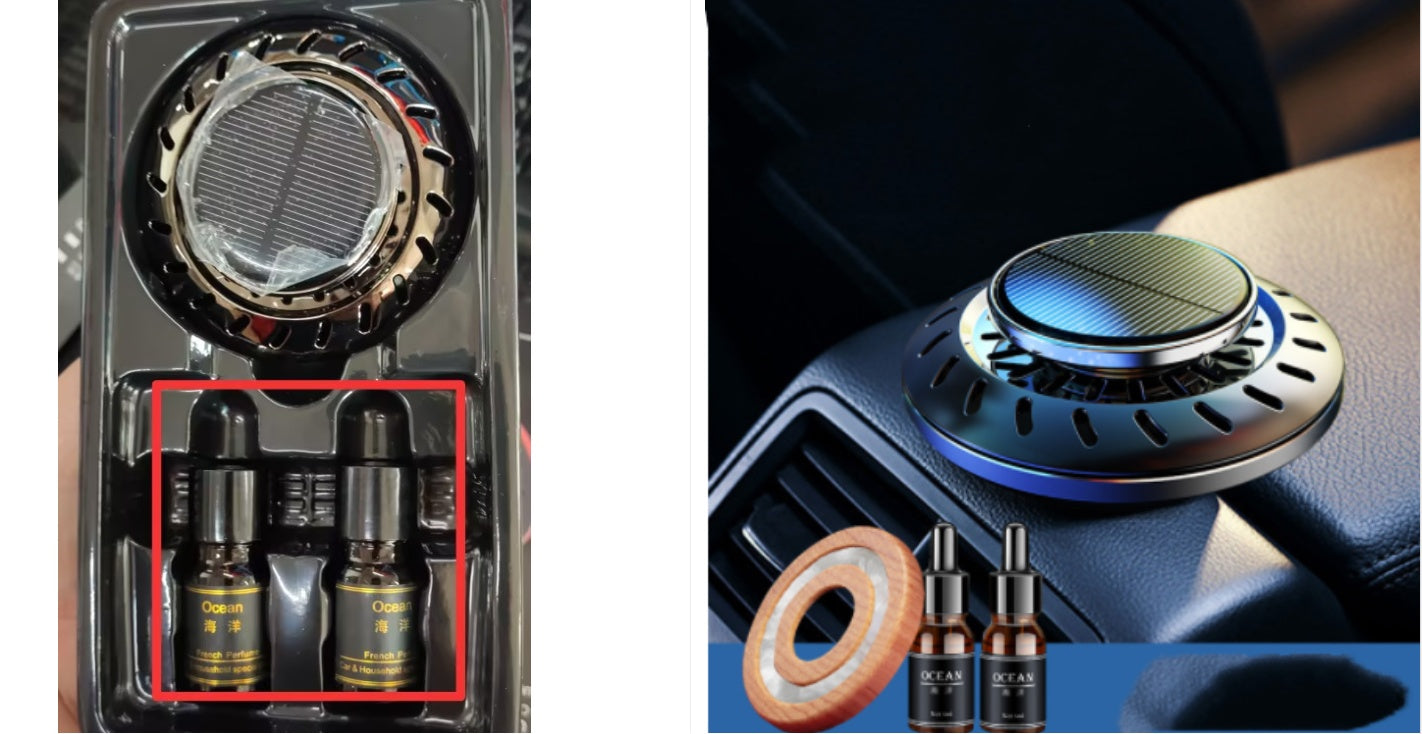 Car Interior Perfume - Solar Rotating Black cologne 3pc